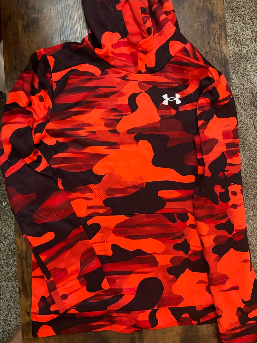 Under Armour Red Orange Camo Hoodie
